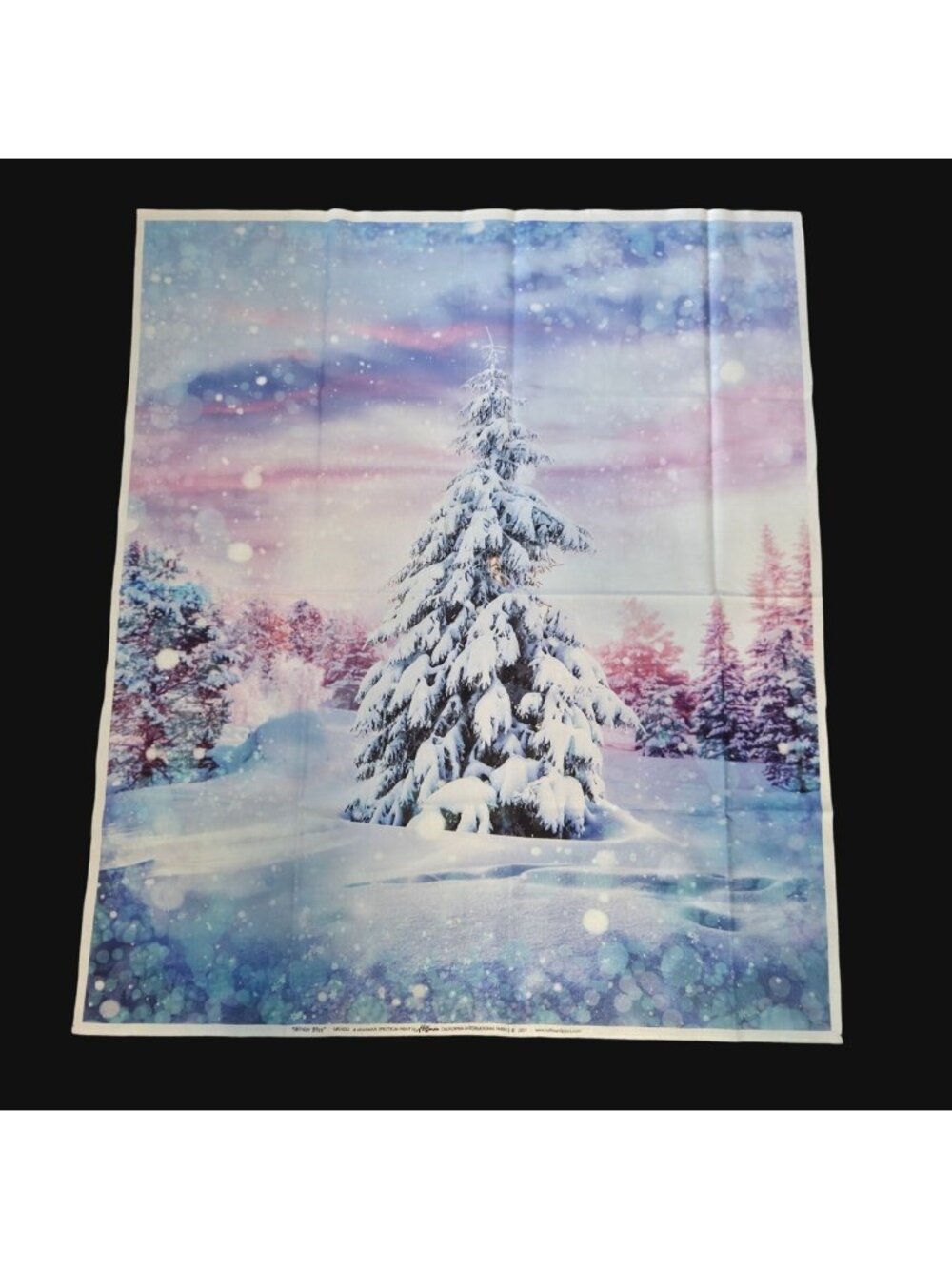 Hoffman Winter Bliss Sugar Plum Fabric Panel Cotton Quilt Snowy Tree 42x36